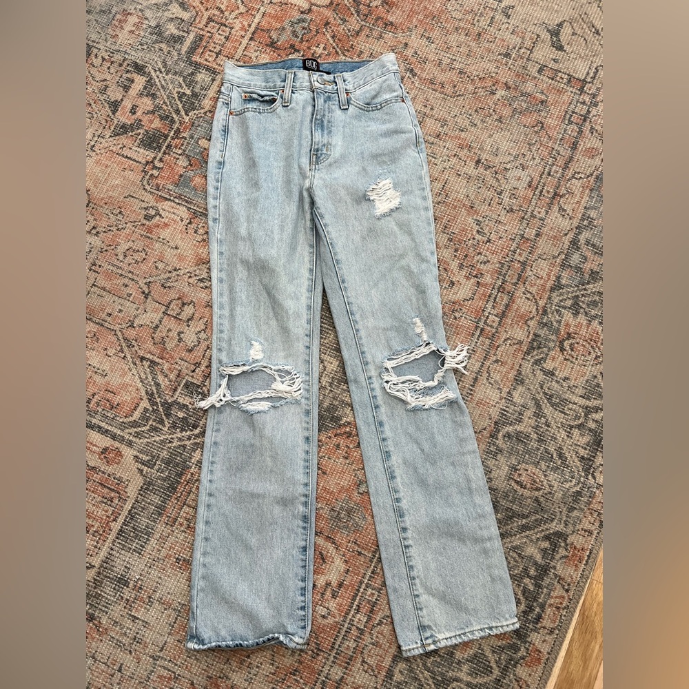 BDG Urban Outfitters Light Wash Distressed Bootcut Jeans size 25 - Picture 2 of 4